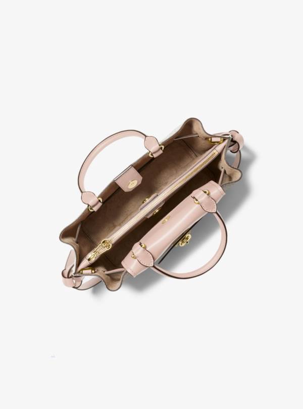 Damske Satchel Taske Michael Kors Hamilton Legacy Small Logo Belted Ruzove - Kabelky Michael Kors Outlet | AYOJB-8602